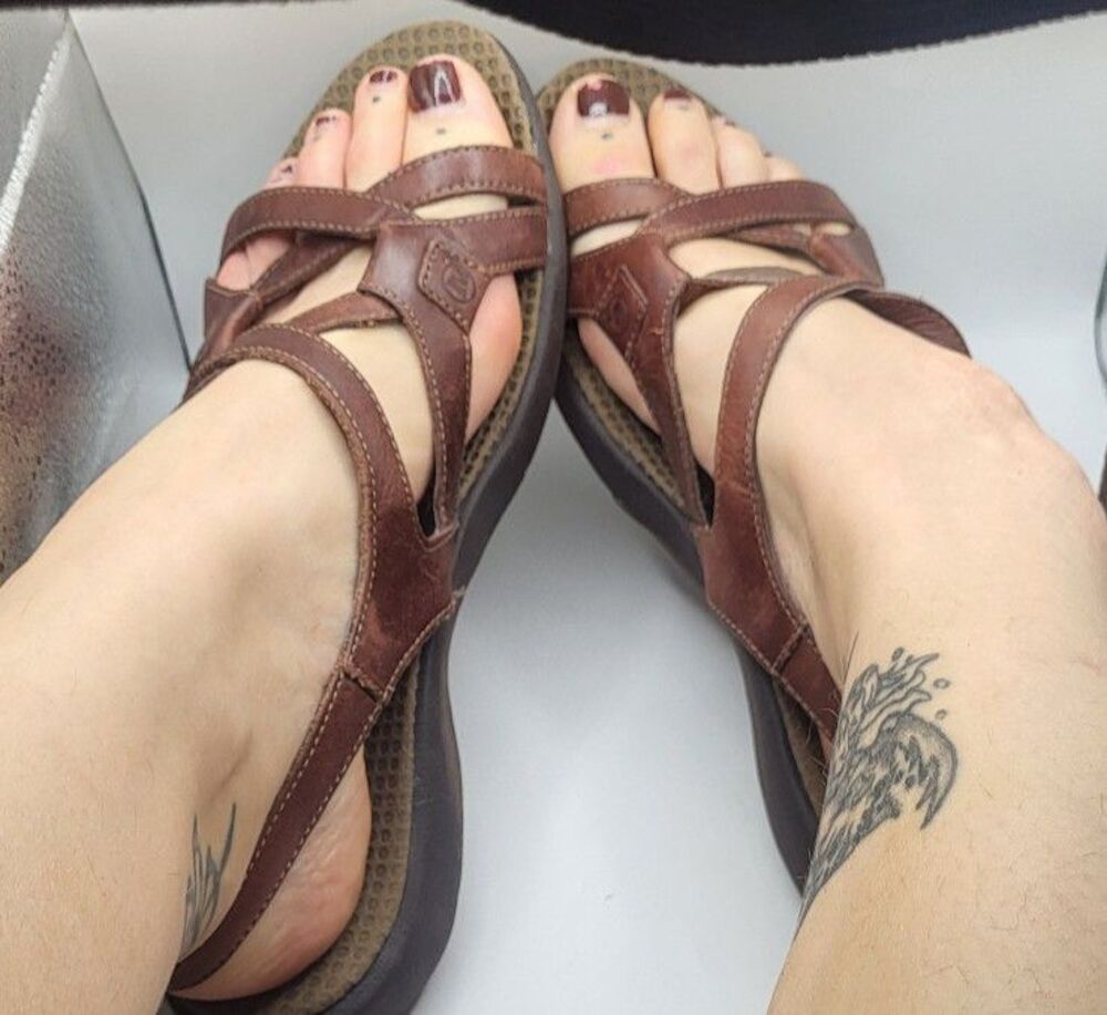MERRELL AGAVE BROWN Leather Strappy Sling Back Sandals  Women's Size 10